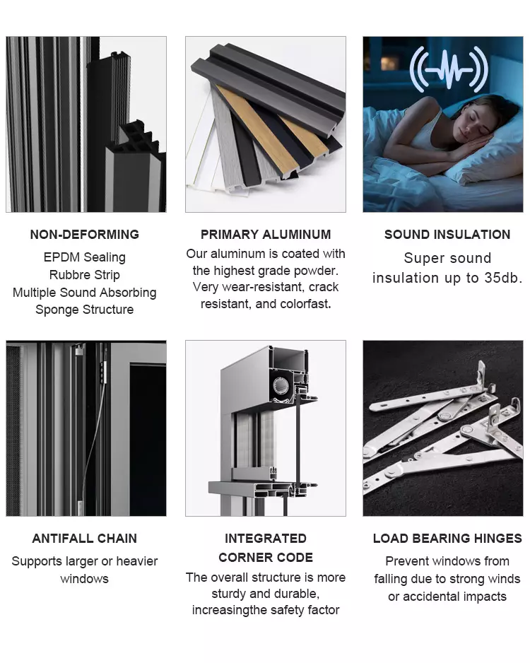 Heavy duty ultra-narrow aluminum alloy sliding doors featuring double-glazing tempered glass, superior sound insulation and smooth push-pull operation. Suitable for living rooms, villas, hotels and commercial interiors. Durable 6063-T5 aluminum profiles and premium hardware ensure long service life with customizable sizes and finishes.